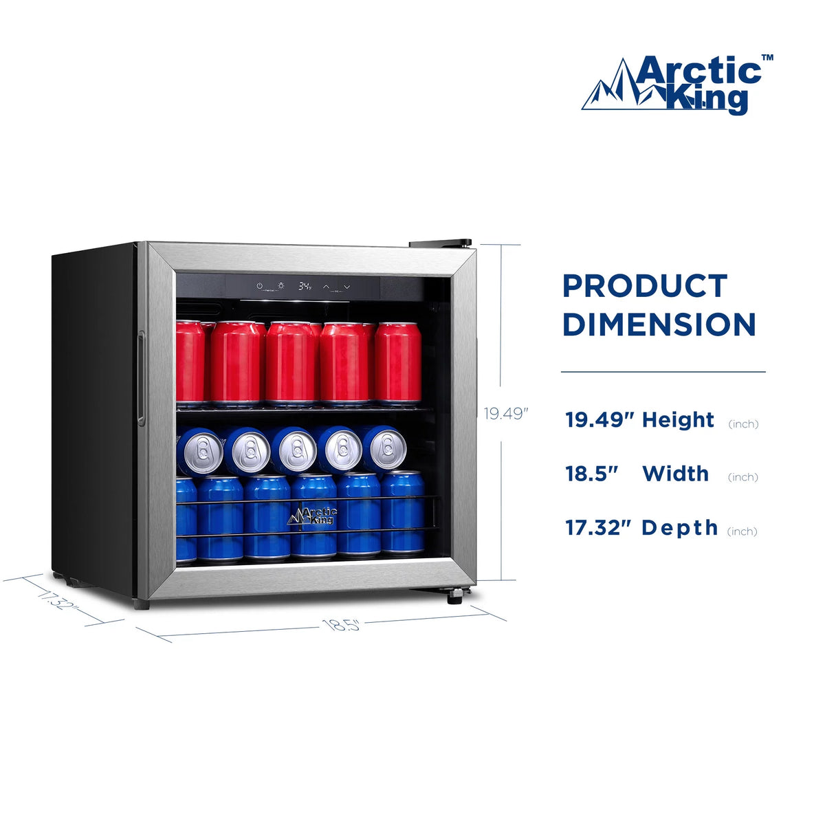 48-Can Beverage Fridge & Cooler with Electrical Control C740