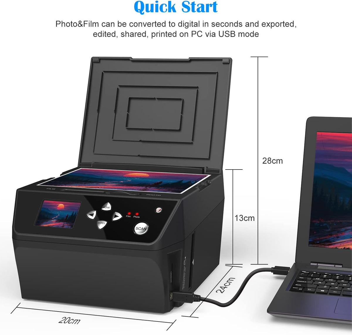 22MP Film & Slide Scanner with 8GB Memory Card Z365645