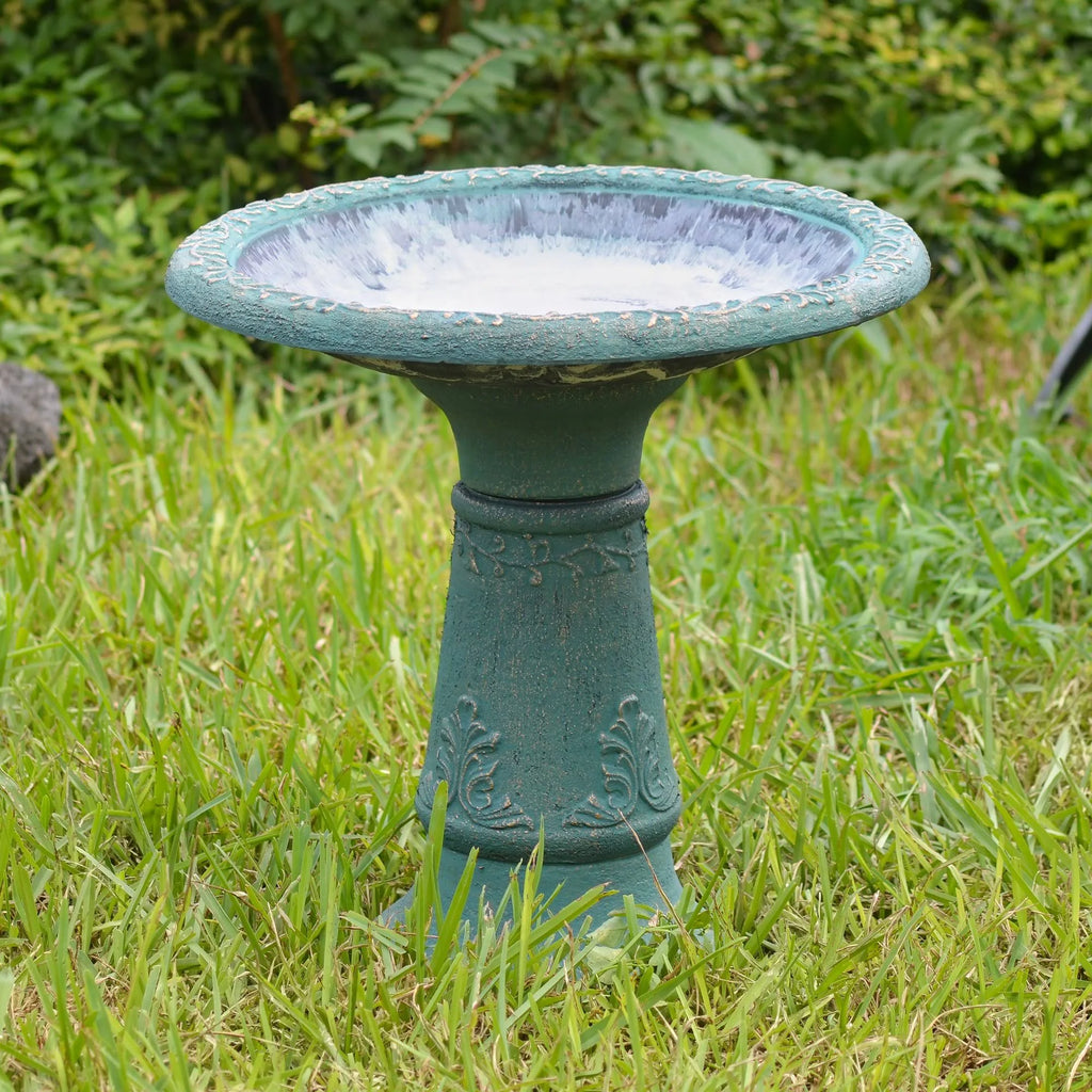 Green Fiberclay Birdbath V924