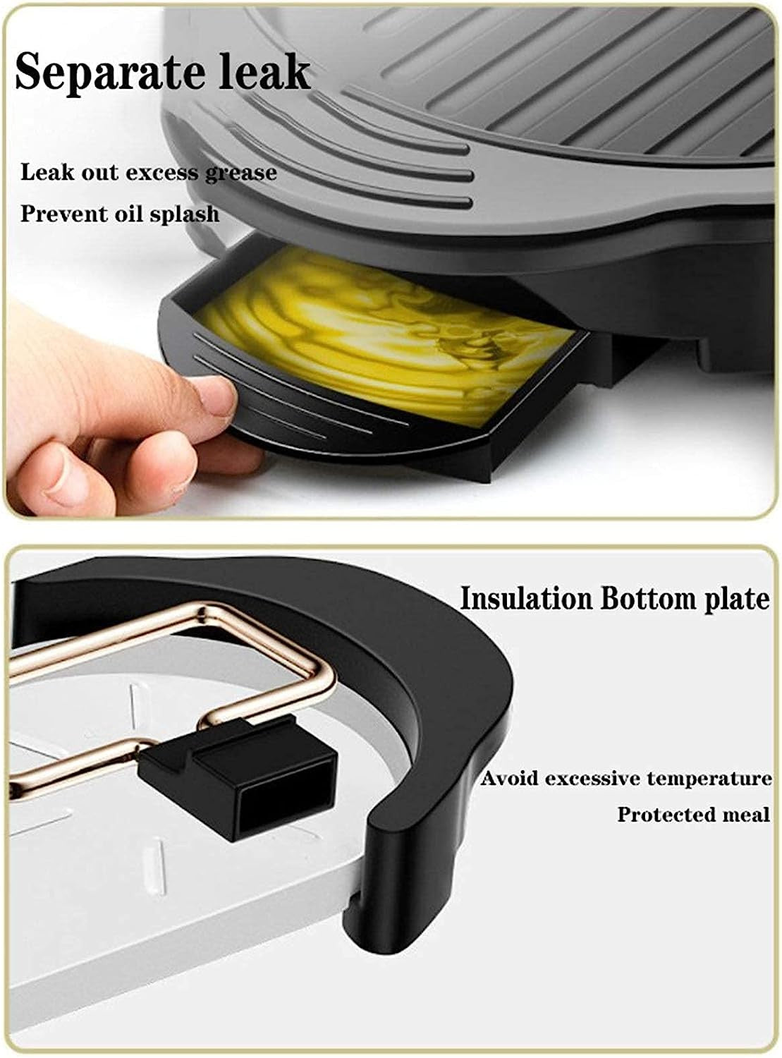 Black Electric Hot Pot and Smokeless BBQ Grill D577
