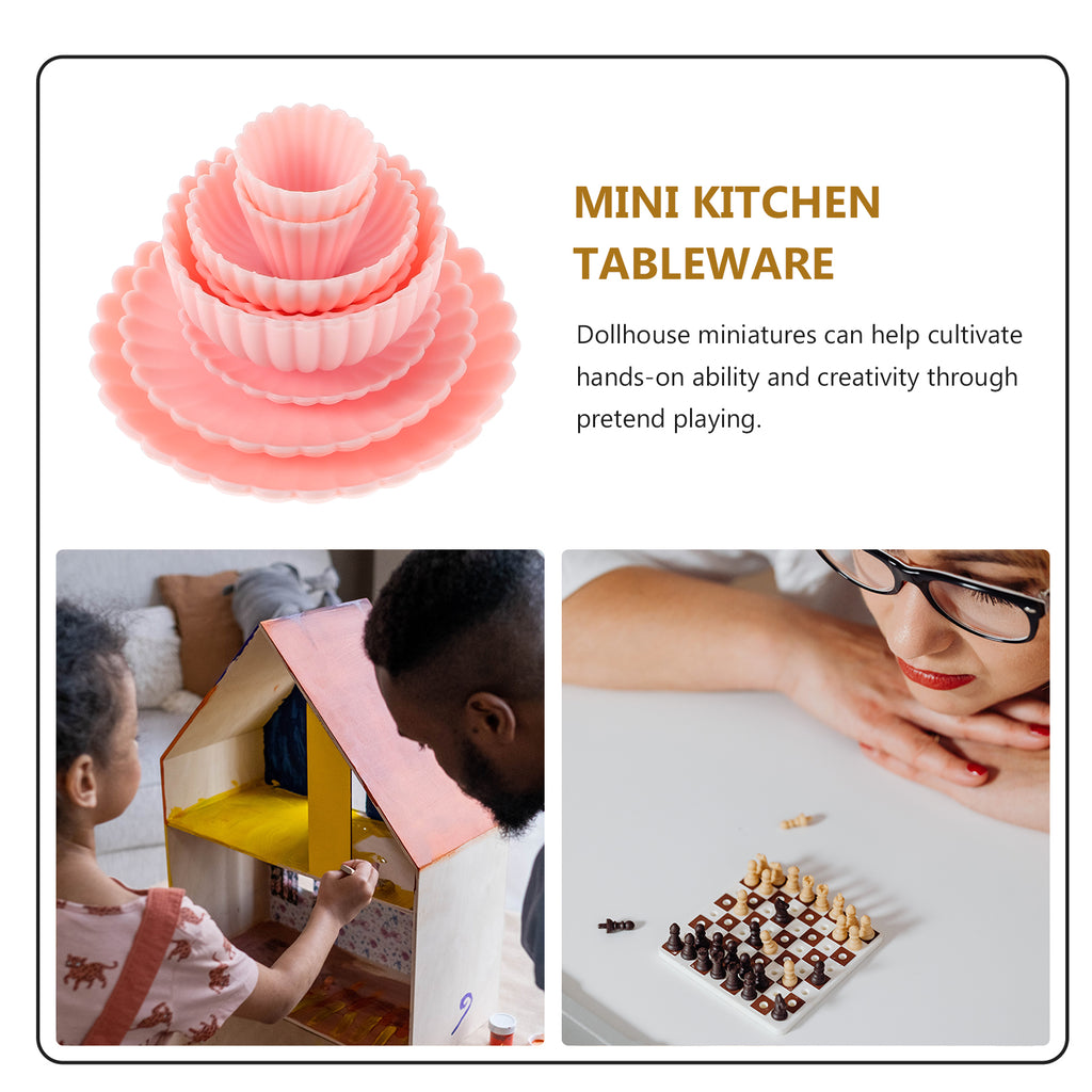 8 Pcs Dollhouse Toy Set Mini Kitchen Accessories Tiny Children’s Toys Room Model Miniature Cooking S74529