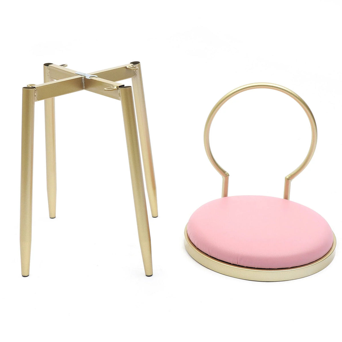 Pink Padded Vanity Chair with Back V2074