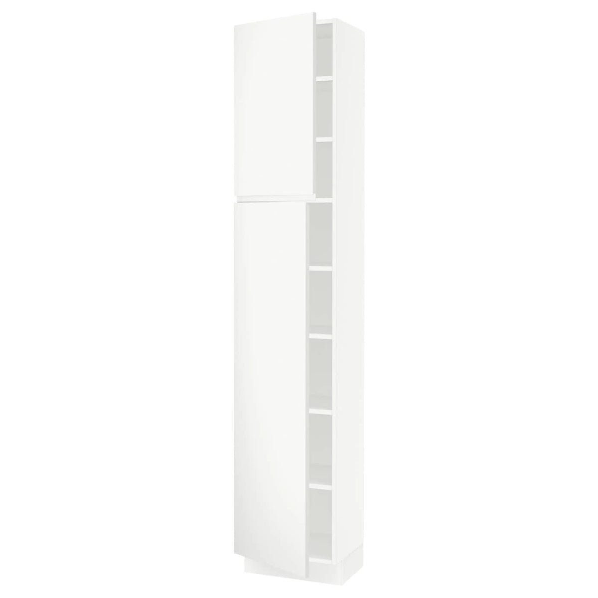 White High Cabinet with Shelves and 2 Doors I828