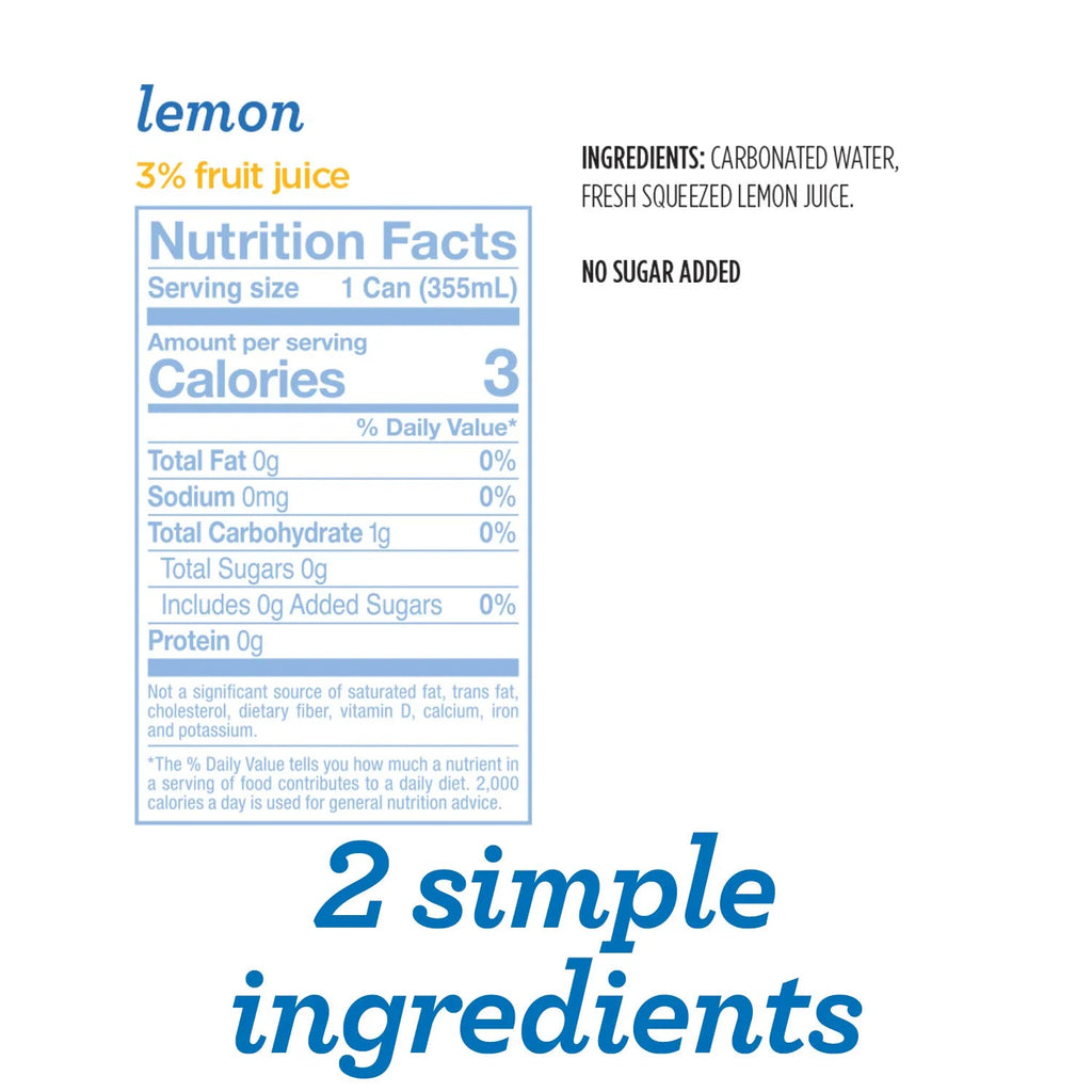Lemon Sparkling Water 12 fl oz 8 Each Pack of 3 M39951