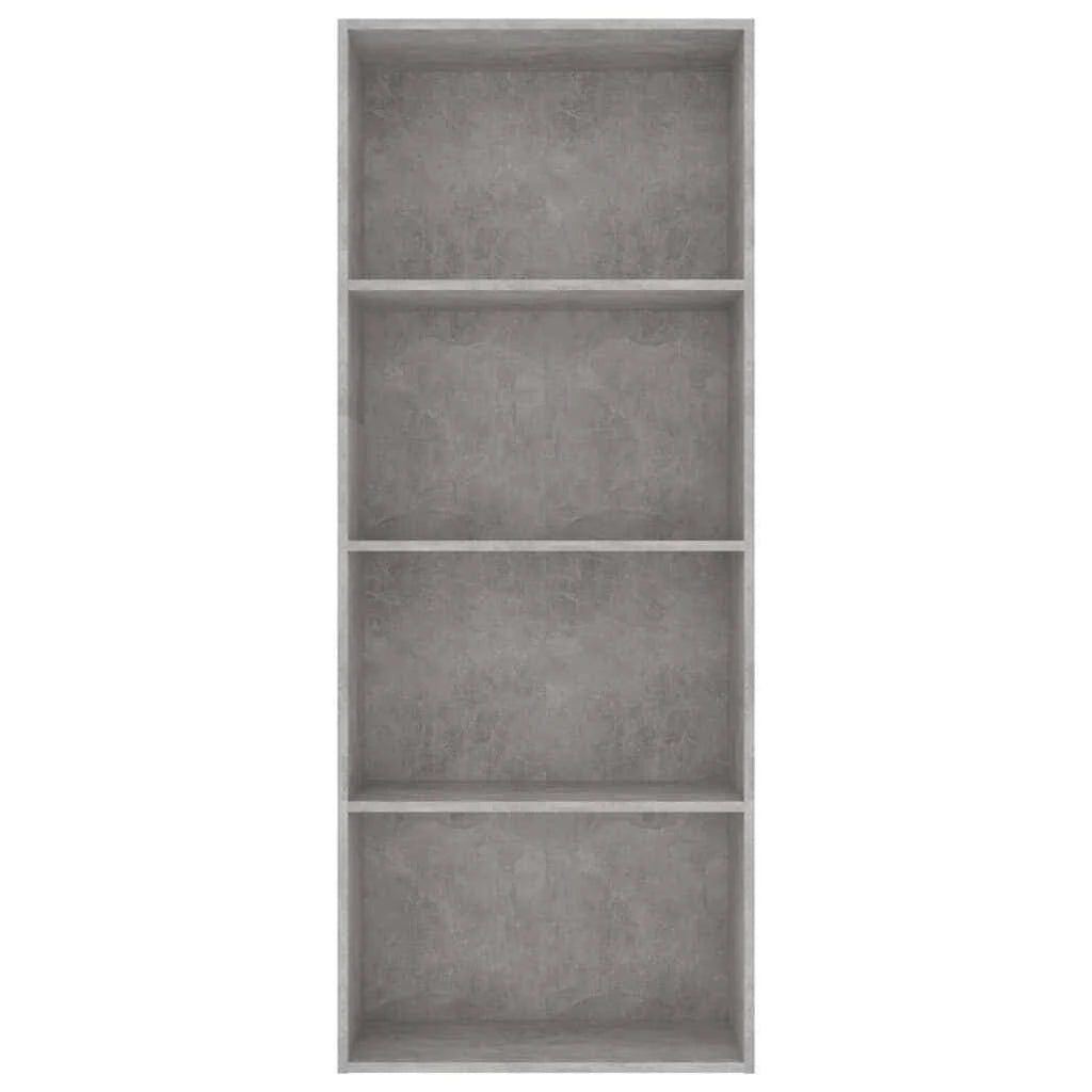 4-Tier Book Cabinet Concrete Gray Chipboard R4368