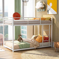 Black Full over Full Metal Bunk Bed with Ladder and Guardrails D347