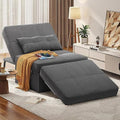 4 in 1 Convertible Chair Sofa Bed with Adjustable Backrest Linen Fabric Dark Grey C350