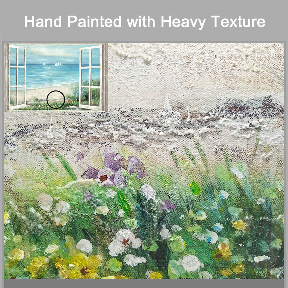 Abstract Sea View Wall Art Canvas Painting 36''W x 24''H X435