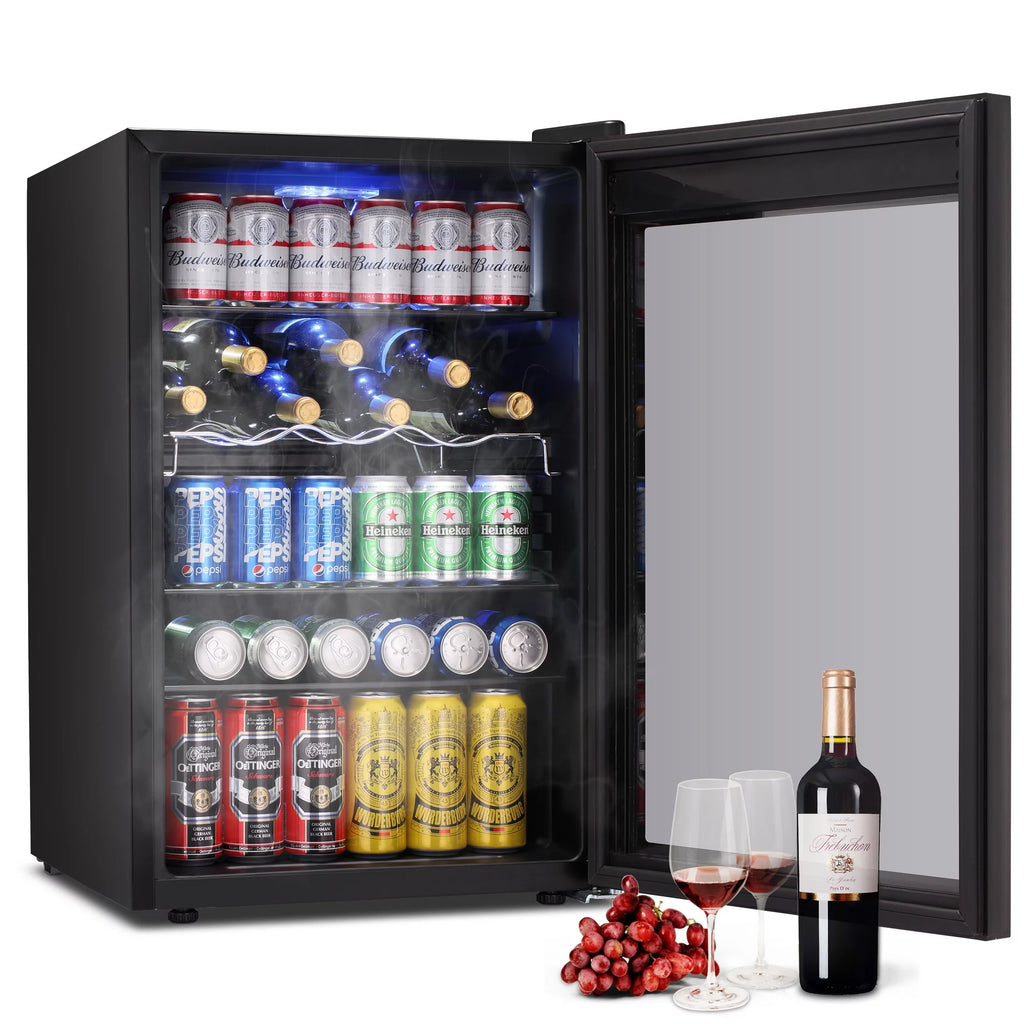 4.5 Cu.ft 145 Can Beverage Refrigerator and Cooler Black A7271
