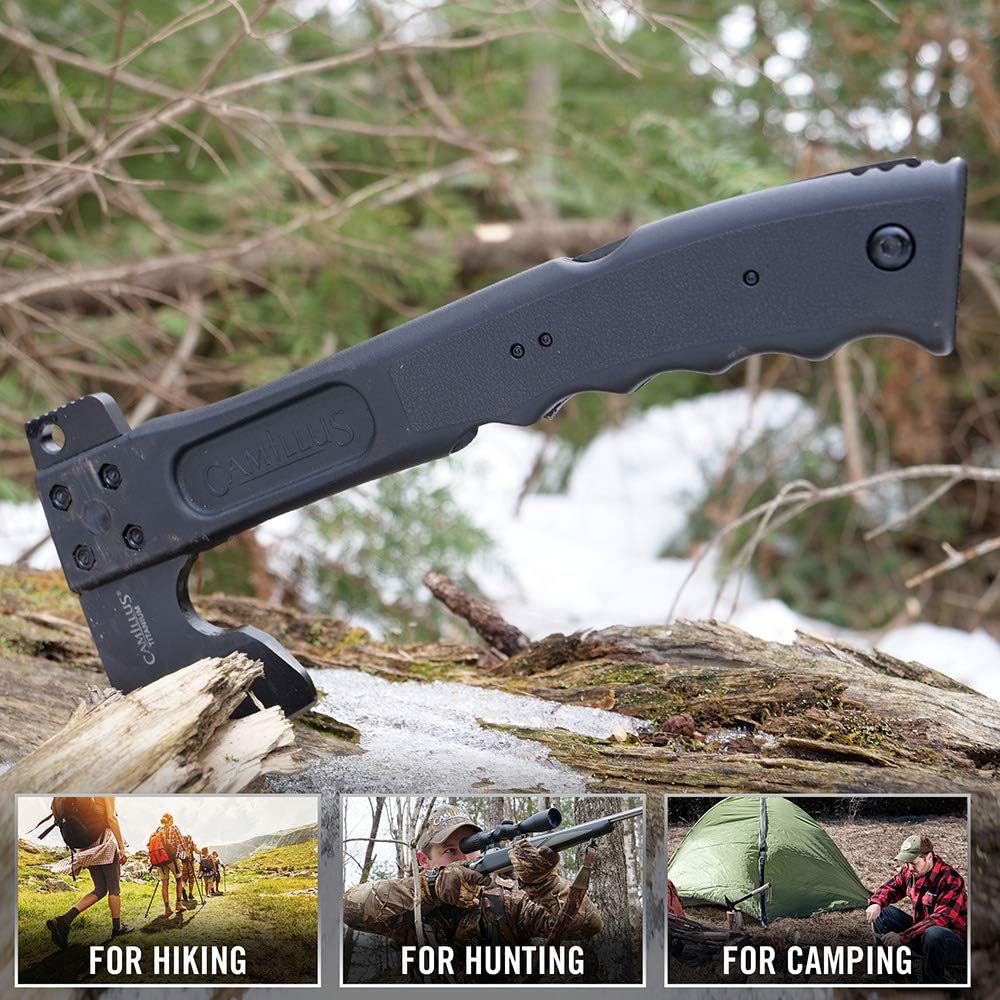 Black Hatchet with Folding Saw & Sheath Y77536