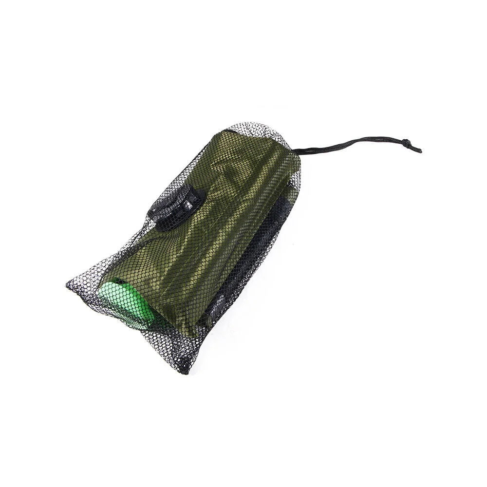 5 Gallon Solar Heated Camping Shower Bag with Removable Hose, Green PVC R34618