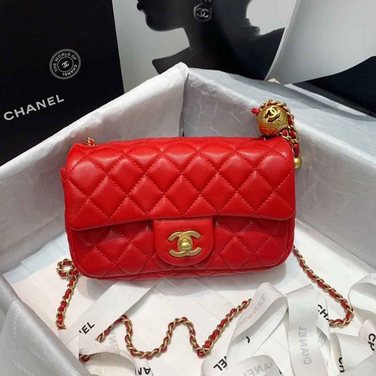 Red Flap Bag Q6623