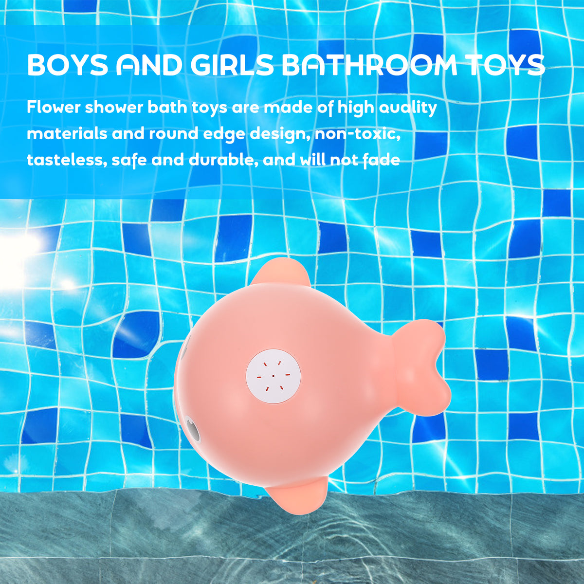 Pink Plastic Spouting Whale Baby Bath Toy T514