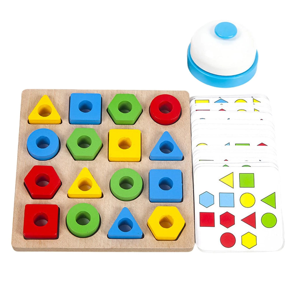 Wood Geometric Shape Matching Stacking Toys Educational Toys for Toddlers O9669