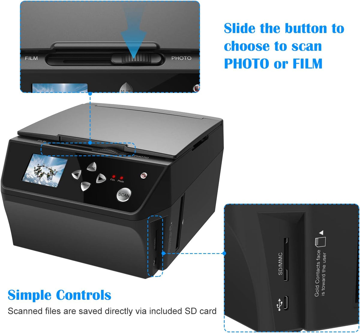 22MP Film & Slide Scanner with 8GB Memory Card Z365645