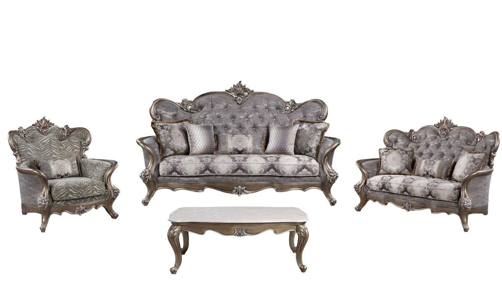 Gray Fabric 4pcs Living Room Set W817290