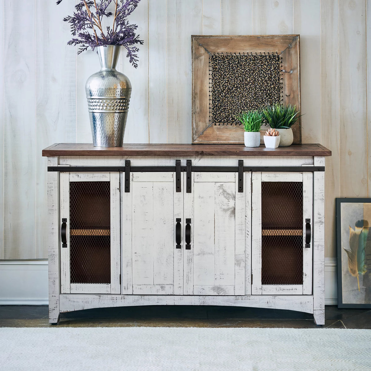 White Media Console Z893