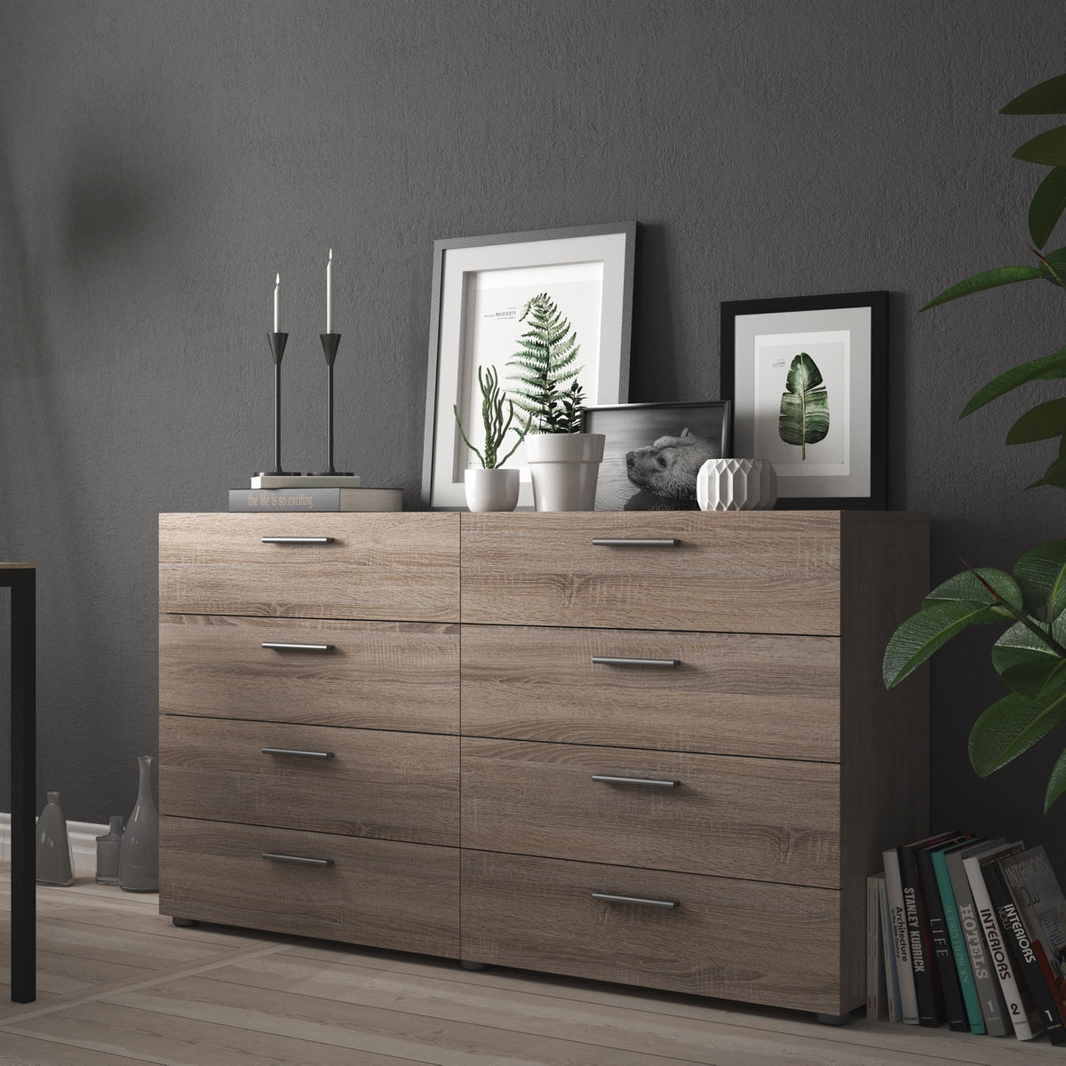 White 8 Drawer Double Dresser N95116
