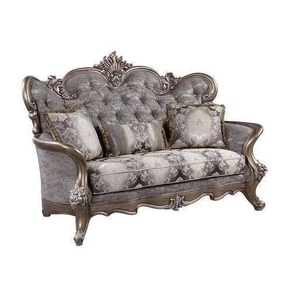 Gray Fabric 4pcs Living Room Set W817290