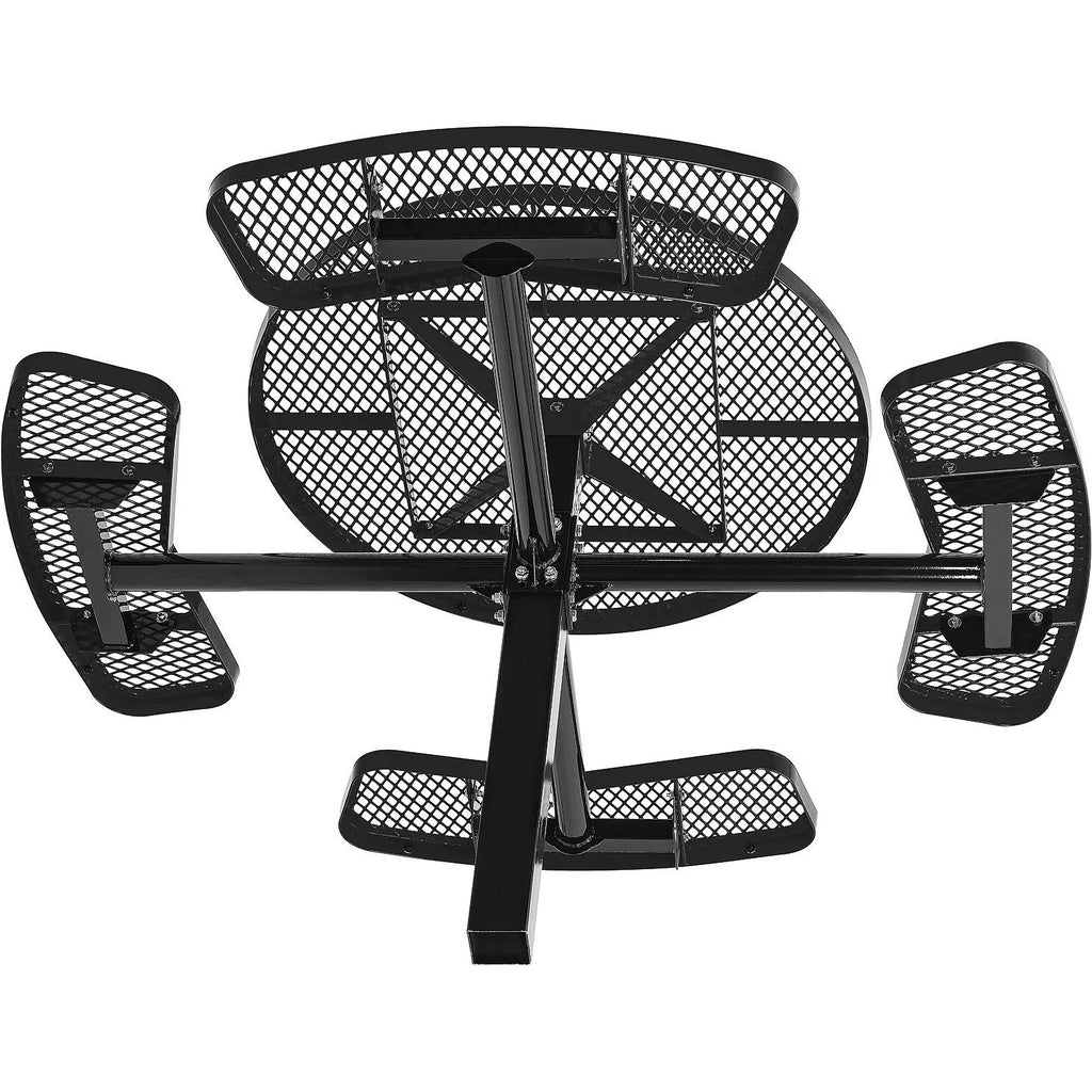 46" Round Black Picnic Table Y48892