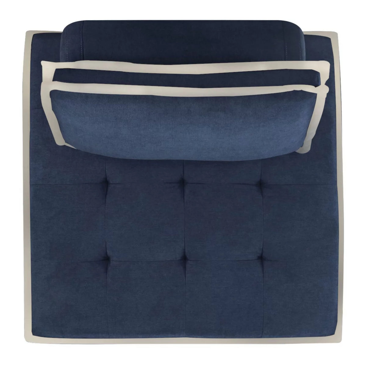 Navy Blue And Cream Fabric Armless Accent Chair C13888