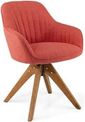 Mid Century Linen Fabric Swivel Desk Chair K16557