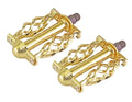 Gold Twisted Bike Pedals with Cage 1/2", Pair W884665
