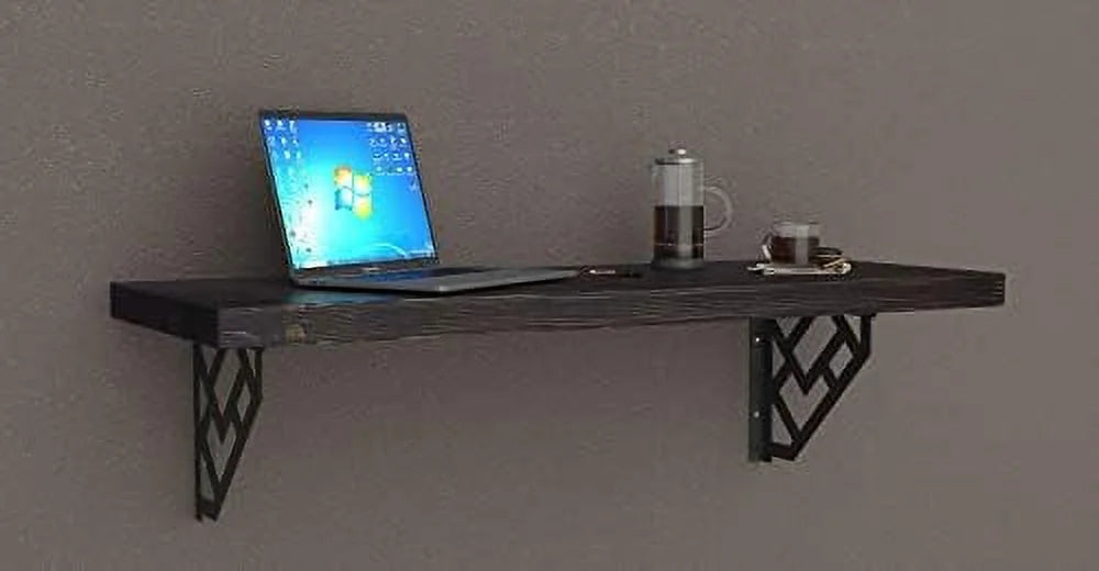 Wall Mounted Desk Table 24X14 Rustic Burn S830