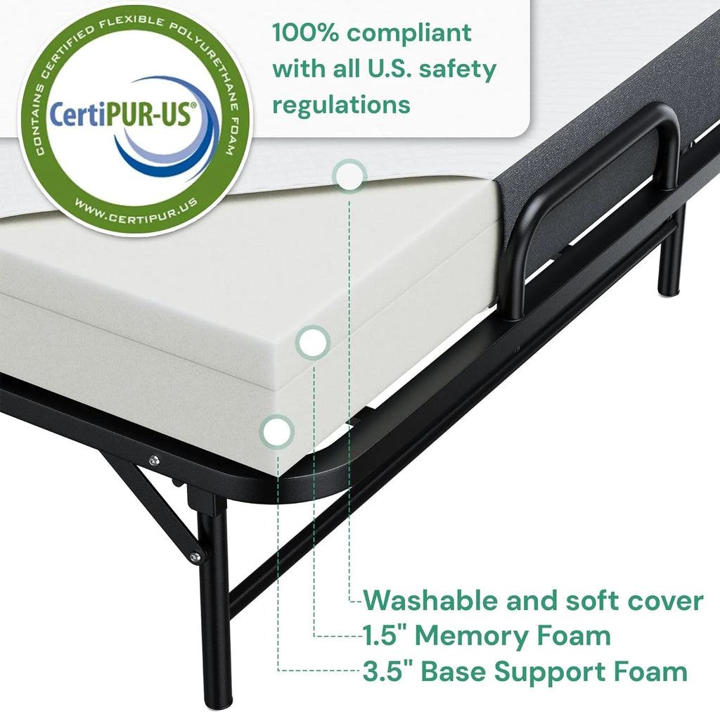 Folding Bed with 5" Memory Foam Mattress E576608