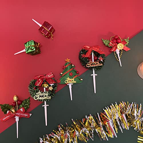 24pcs Christmas Cake Toppers O624
