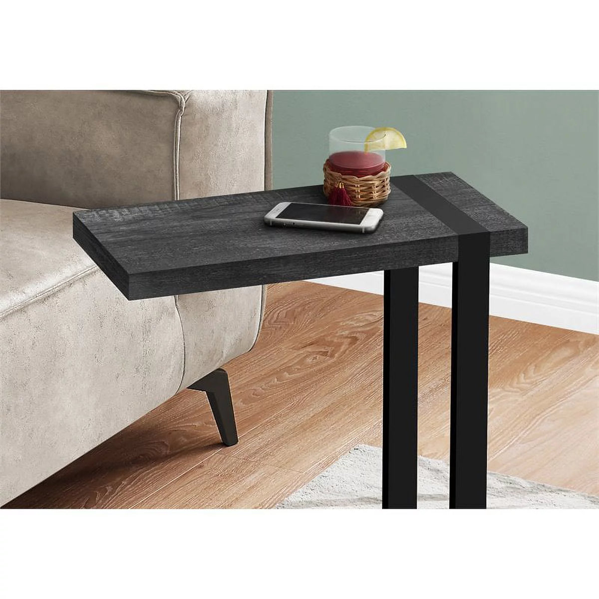 Black Rectangular Farmhouse Wood Side Table E922355
