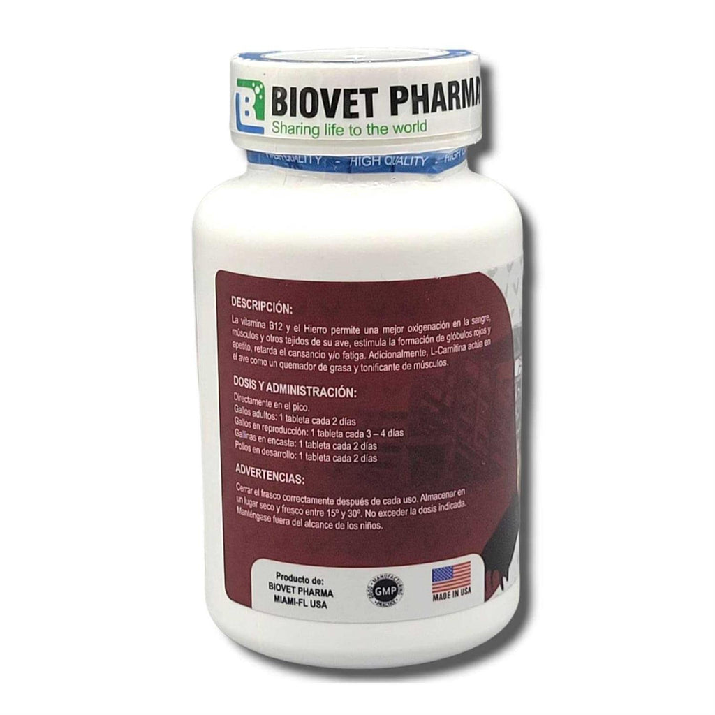 Vitamin B12 5500 100 Tablets with Iron L-Carnitine J670