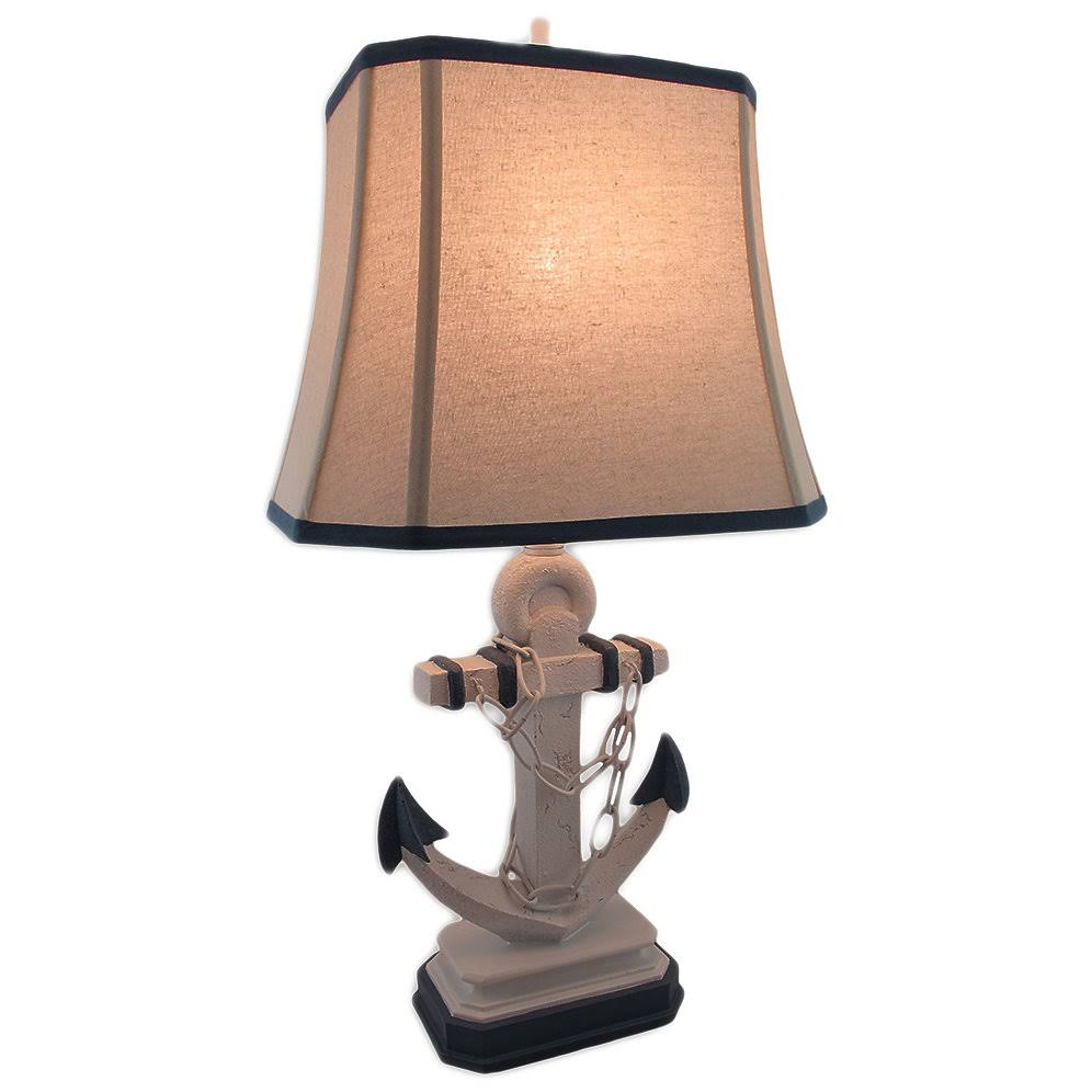 Linen Shade Lamp with Anchor C880