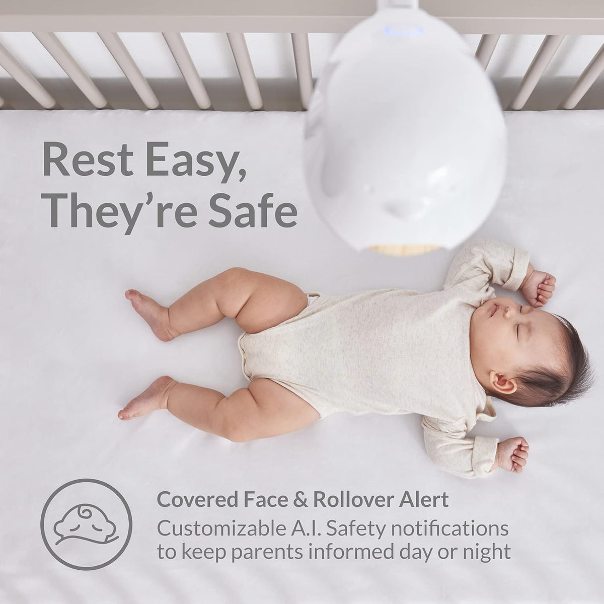 Smart Baby Monitor with Wall Mount, 1080p HD Night Vision Camera, 2-Way Audio O478