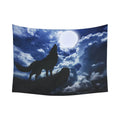 Wolf Howling to Moon Tapestry Wall Hanging 60 X 80 Inches Q665440