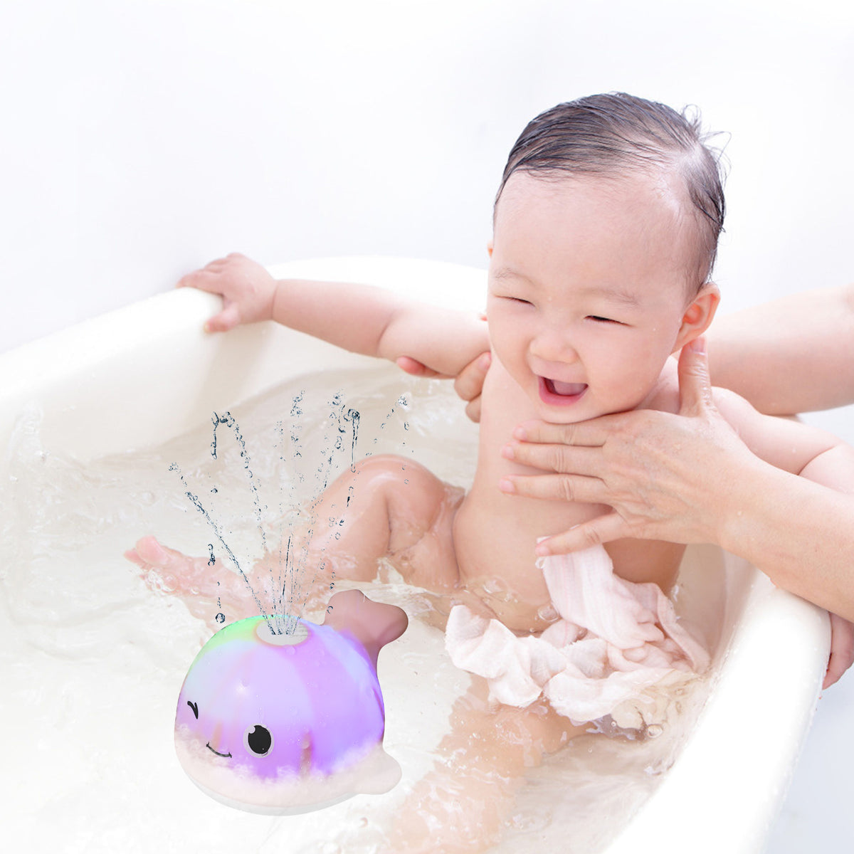 Pink Plastic Spouting Whale Baby Bath Toy T514