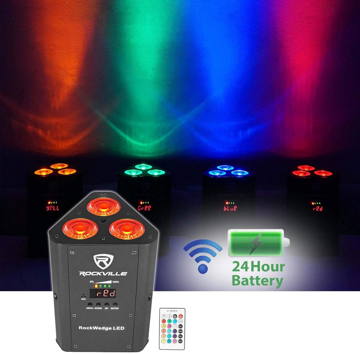 54w RGBWA+UV Rechargeable Battery Wireless DMX Par Light Y705